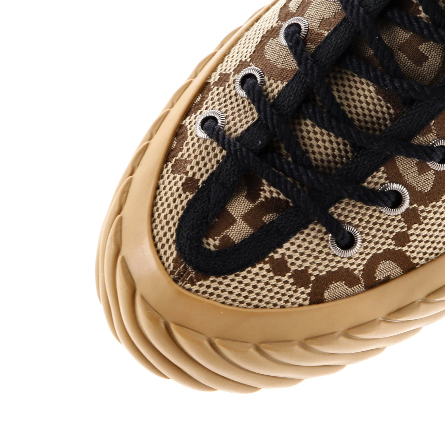 Gucci Men'S Tortuga High Top Sneakers Jumbo Gg Canvas