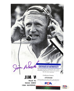 Jim Wacker Signed 8X10 Photo With Bio Info Texas