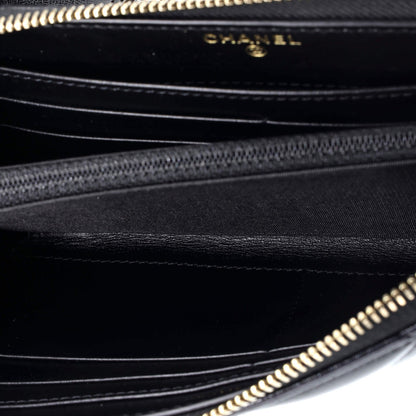 Chanel Zip Around Waist Belt Bag Quilted Shiny Lambskin