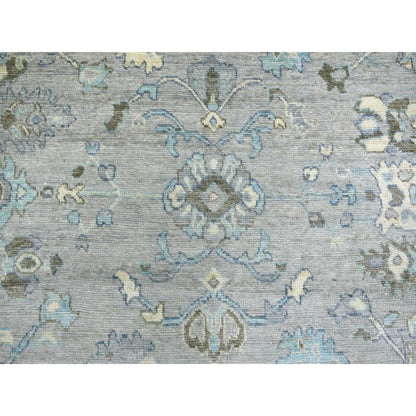 8'1"X10'4" Gray Angora Oushak All Over Motifs Wool Hand Knotted Rug