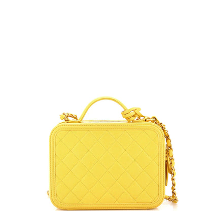 Chanel Filigree Vanity Case Quilted Caviar Medium