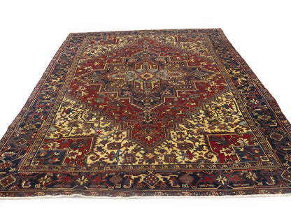 8X11 Ft Handmade Vintage Oriental Rug Red Floral