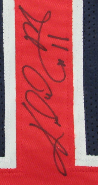 Karl Malone Hof Signed/Auto Navy Custom