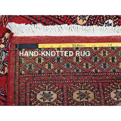 2'2"X6'6" Arsenal Red Princess Bokara Soft Wool Hand Knotted Runner Rug