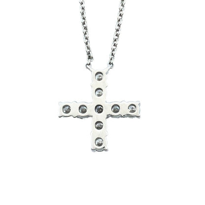 Harry Winston Mini Cross Diamond Necklace Pt950 With 9 Diamonds