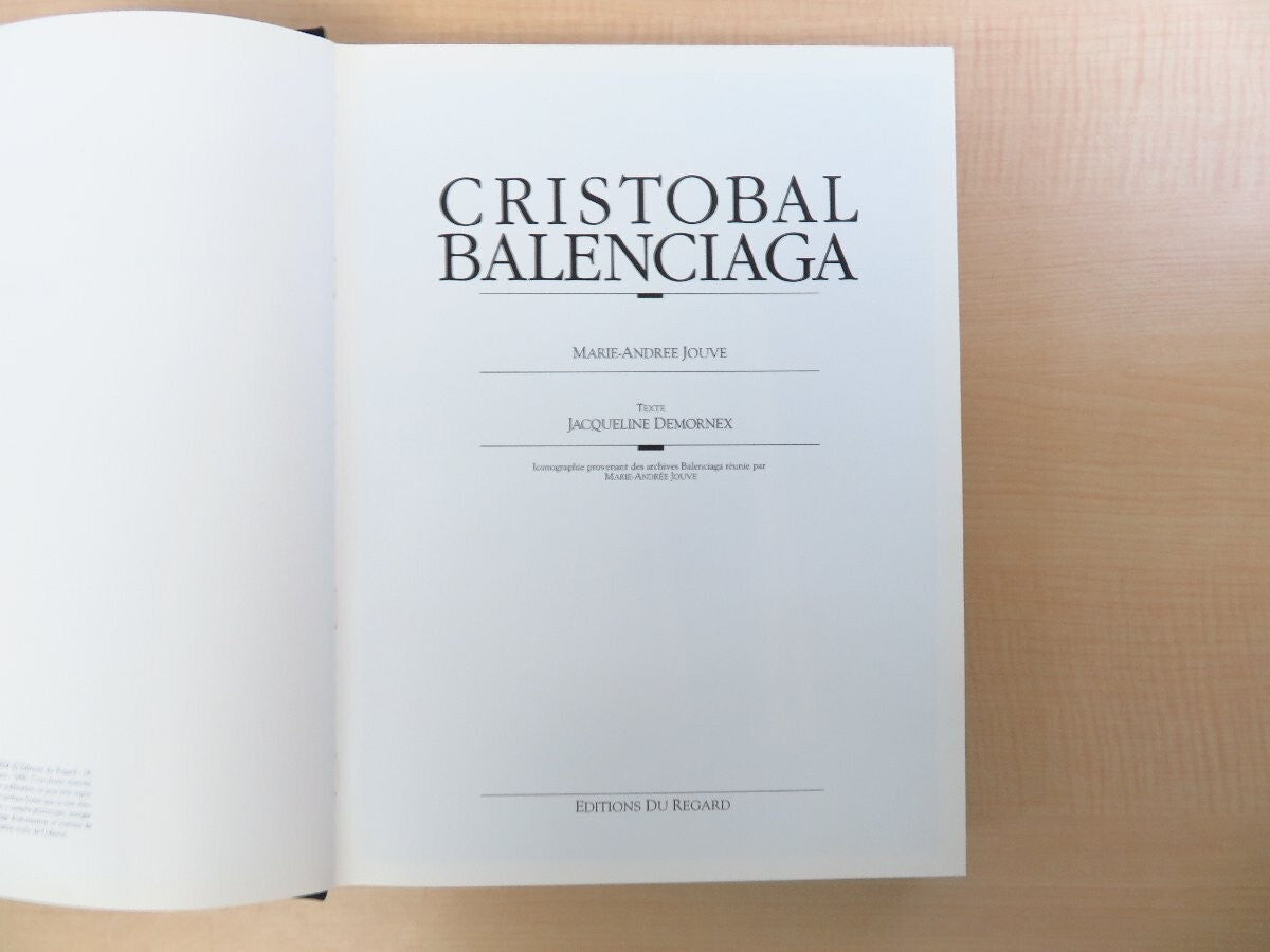 Cristobal Balenciaga 1988 1St Edition Editions Du Regard Paris Fashion Hardcover