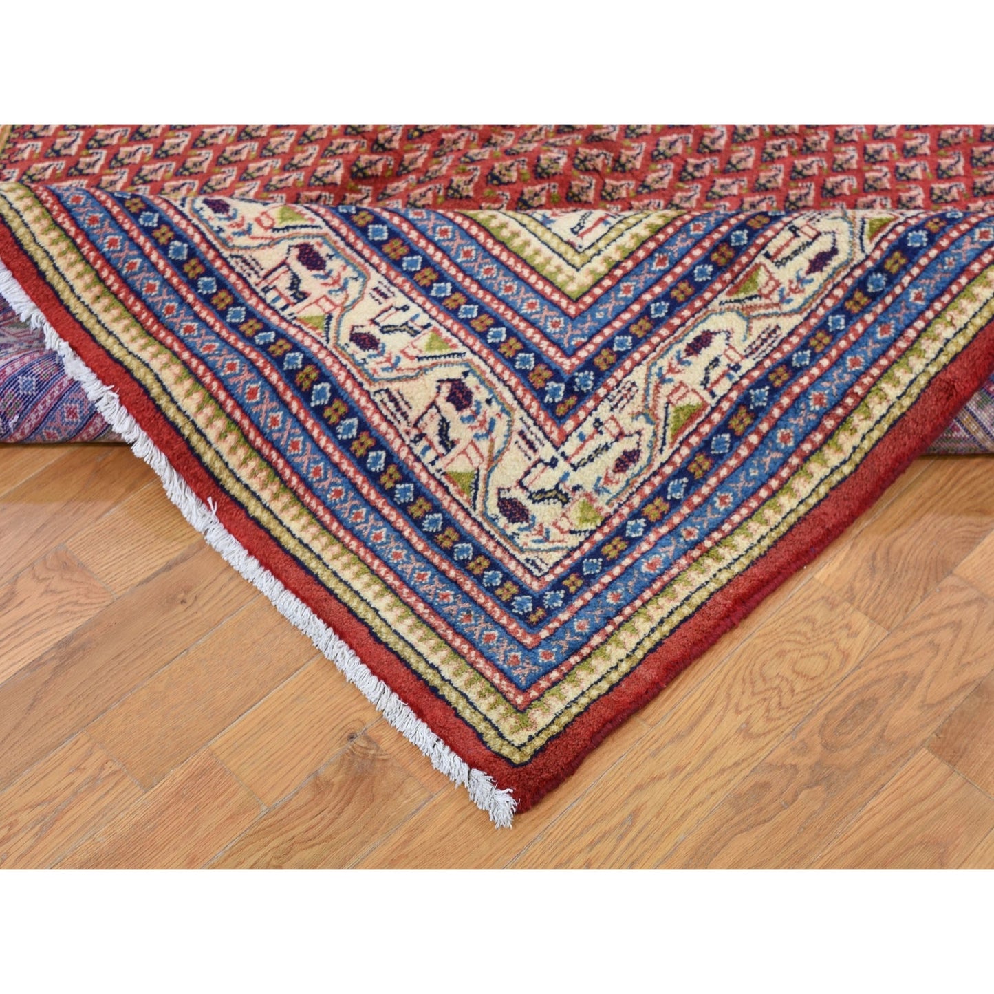 6'7"X10'2" Red New Farsian Saroogh Mir Full Pile Handknotted Oriental Rug