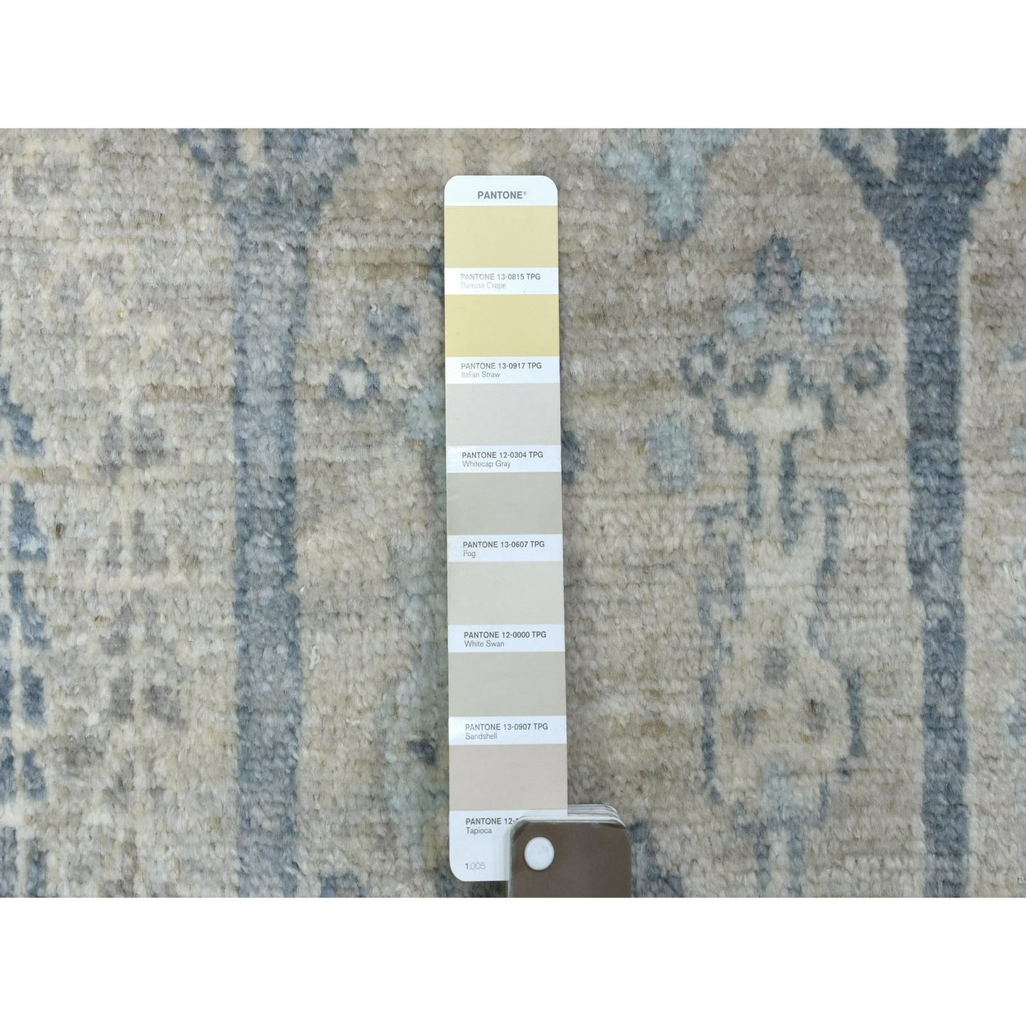 6'X9'2" Angora Oushak Organic Wool Hand Knotted Gray Oriental Rug