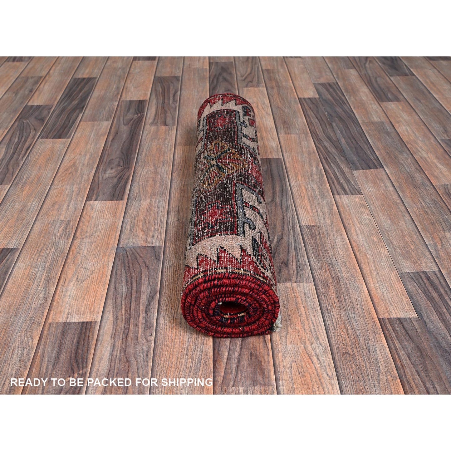 2'4"X9' Red Vintage Zoroastrian Hand Knotted Pure Wool Runner Oriental Rug