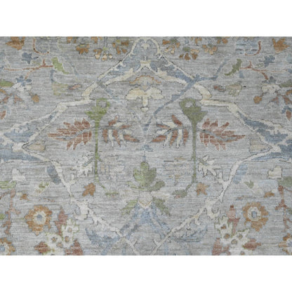 9'X11'10" Gray Hand Knotted Ziegler Mahal Design 100% Wool Oriental Rug
