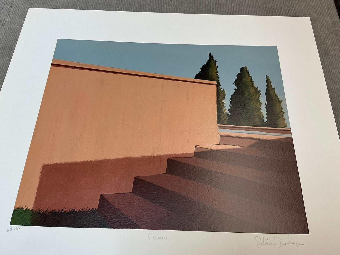 Conte GRETCHEN DOW SIMPSON Florence Italy SIGNED 20.25" x 22.75" Serigraph 1992