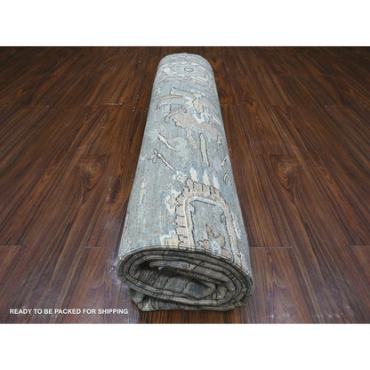 8'3"X10'5" Ultimate Gray Fine Aryana Peshawar Heris Oriental Rug