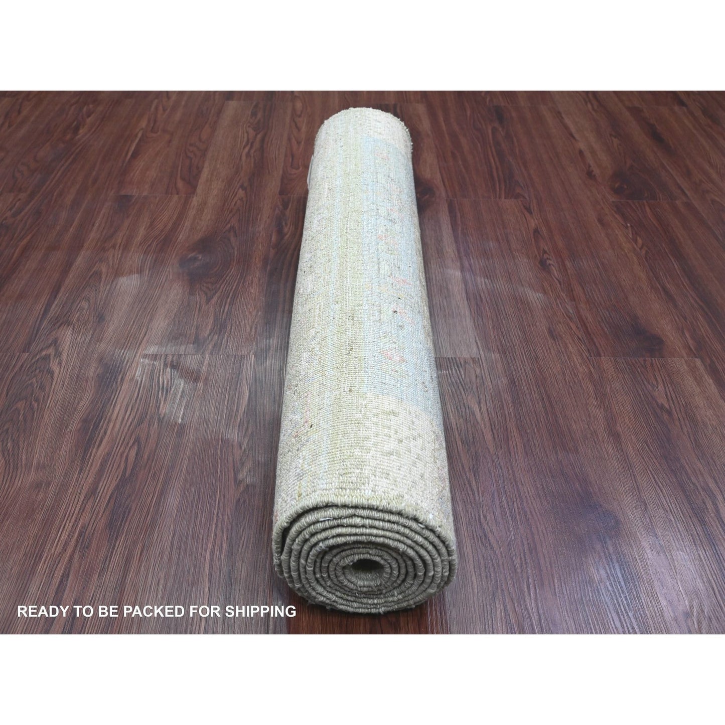 2'9"X9'7" Green Wool Kashkuli Animal Figurines Hand Knotted Runner Rug