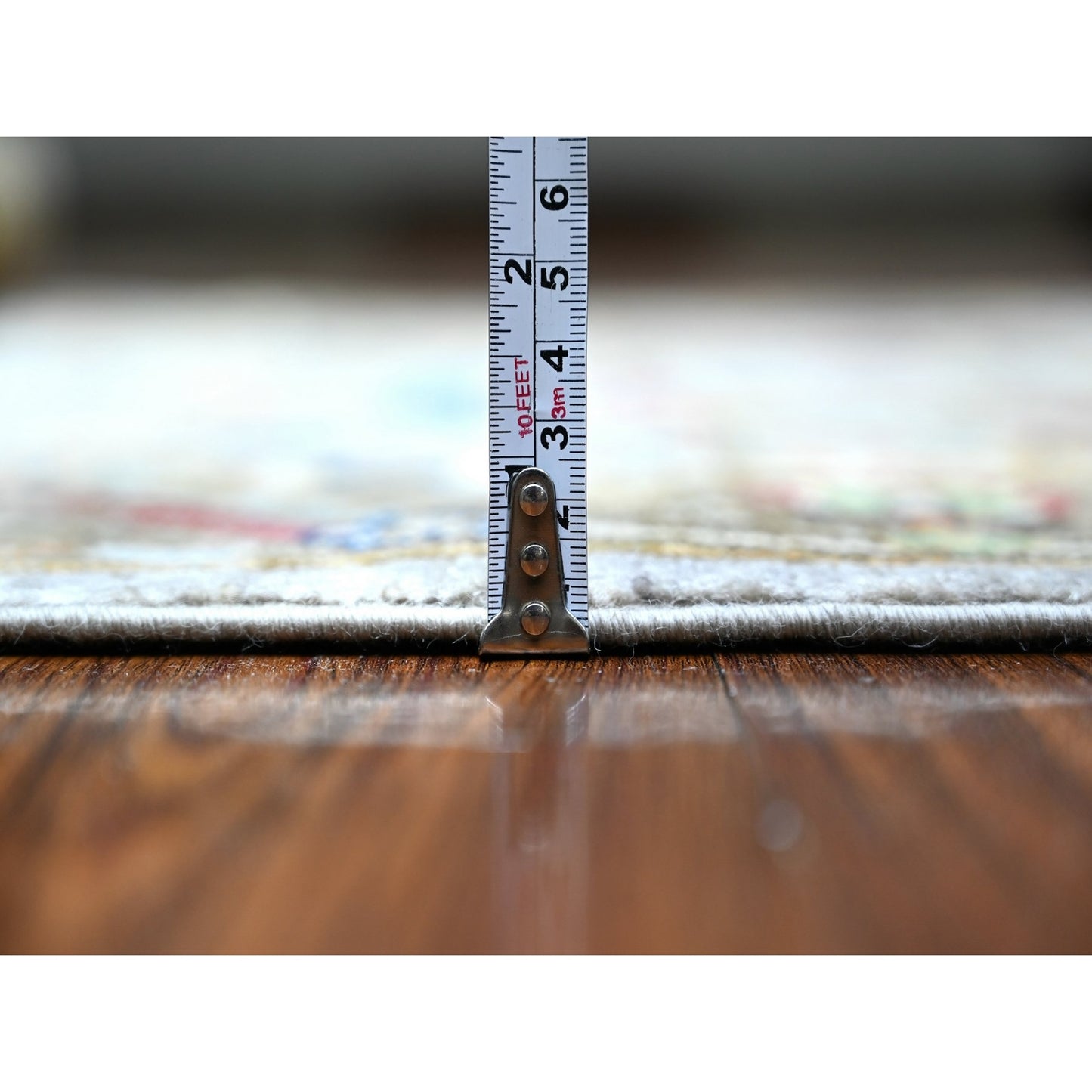 4'1"X11'8" Gray Vegatable Dyes Vibrant Wool Wide Runner Oriental Rug