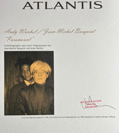 Andy Warhol - Jean Michel Basquiat Lithograph Coa Signed On The Numbered Plate