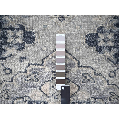 5'10"X8'10" Silver Gray Natural Wool Hand Knotted Anatolian Design Rug