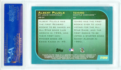 Ichiro & Albert Pujols 2001 Topps Traded Rookie Card #T99 (Psa Mint 9)