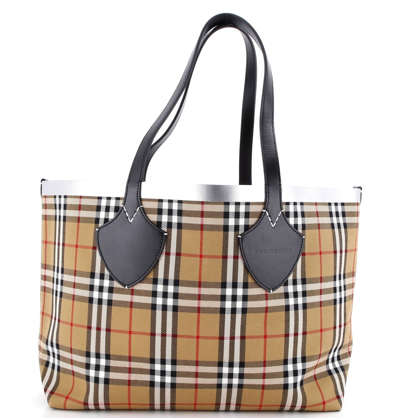 Burberry Reversible Giant Tote Vintage Check Canvas Large