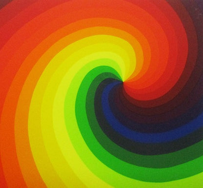 Ay-O (??) "Rainbow Hole #5" 1991 Signed Silkscreen 60.5Cm Rainbow Fluxus Japan