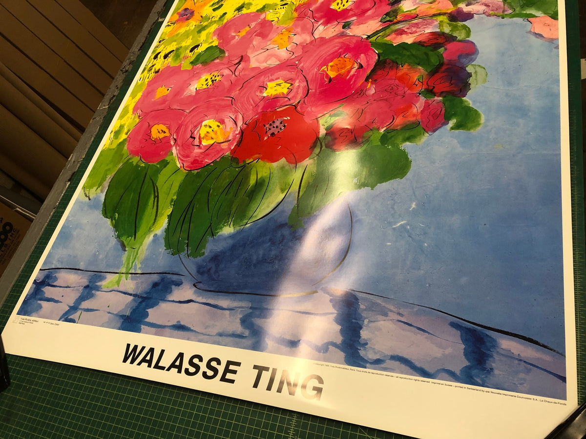 WALASSE TING The Colorful Bouquet of Flowers 62.25" x 43.25" Poster 1989 Contemp