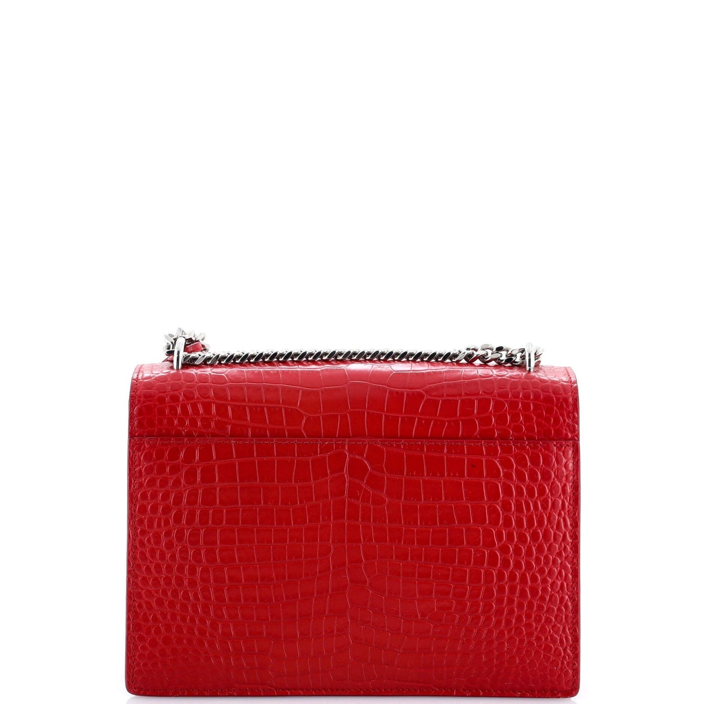 Saint Laurent Sunset Crossbody Bag Crocodile Embossed Leather Medium