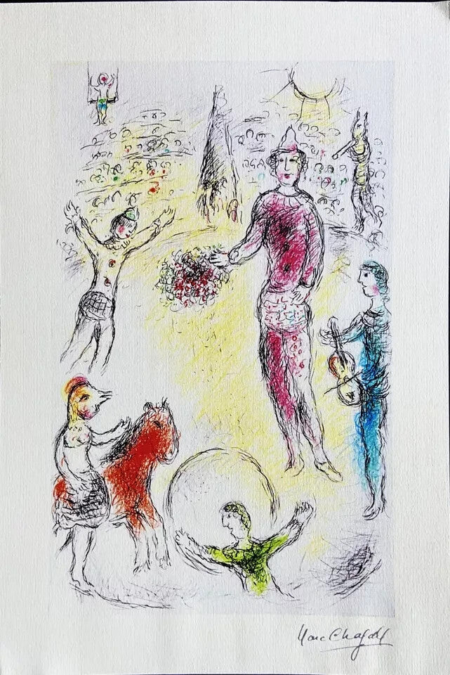 Marc Chagall Coa Lithograph Hand Numbered Signature Catalogued