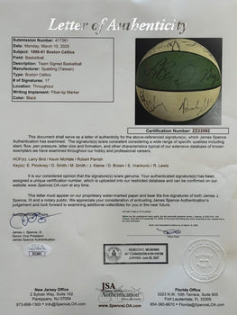 1990-91 Boston Celtics Team Signed Spalding Basketball (Jsa)