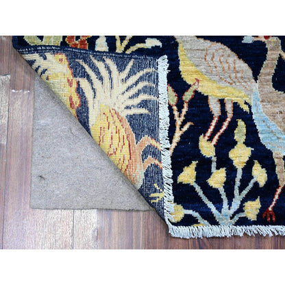4'X5'7" Wool Hand Knotted Bird Of Paradise Peshawar Wool Oriental Rug