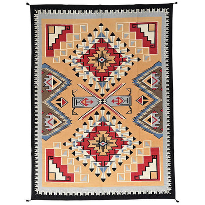 10'2"X13'9" Brown American Geometric Design Rug Flat Weave Hand Woven Wool