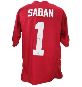 Nick Saban Alabama Autographed Football Jersey