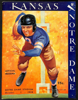1938 Kansas Vs Notre Dame Vintage College