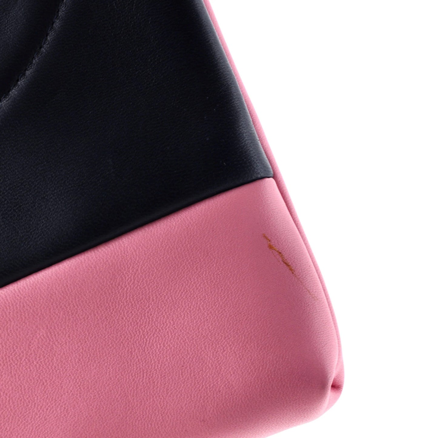 Chanel O Case Clutch Colorblock Leather Large