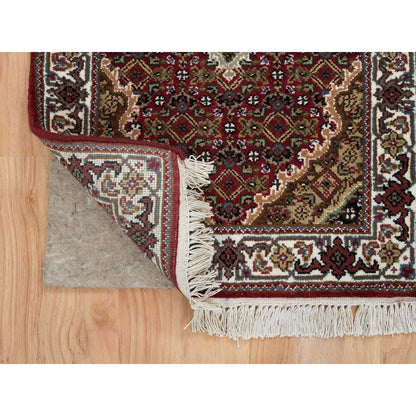 2'X8'2" Red Tebraz Medallion Design 175 Kpsi Wool Hand Knotted Runner Rug
