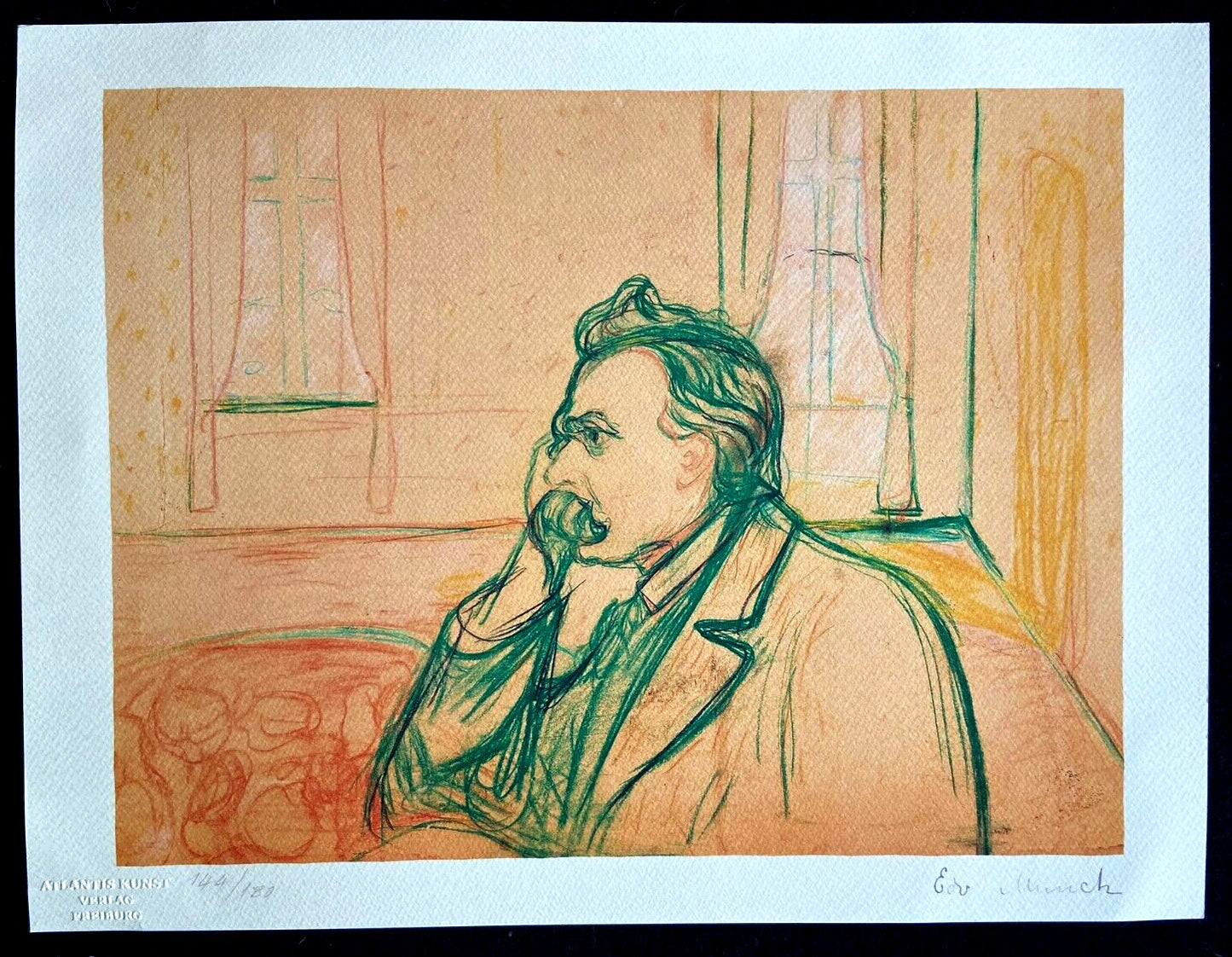 Edvard Munch "Friedrich Nietzsche" Signed Coa