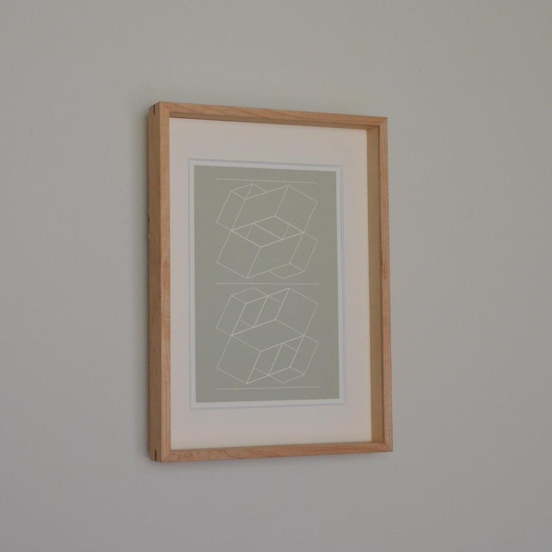 No FrameJosef Albers WEG IV from White Embossings on Gray Silkscreen Numbering