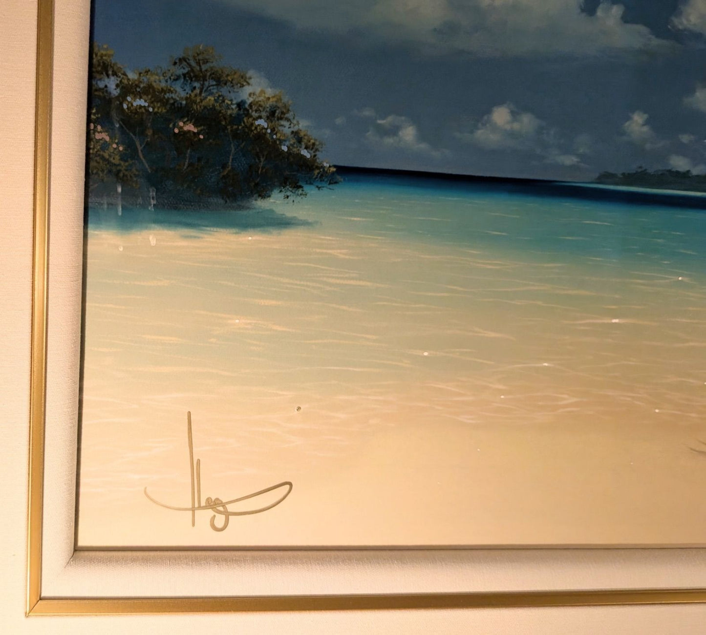 John Al Hogue "Paradise Beach" Diamond Dust Print, Signed, Limited Edition 250