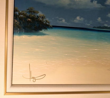 John Al Hogue "Paradise Beach" Diamond Dust Print, Signed, Limited Edition 250
