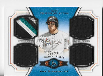 Mike Stanton 2012 Topps Museum Collection Game Used Quad Relic Card 82/99 #Ppqr-
