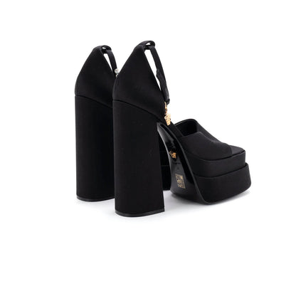 Versace Women'S Medusa Aevitas Platform Sandals Satin With Crystals