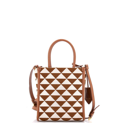 Prada Symbole Shopper Tote Jacquard Mini