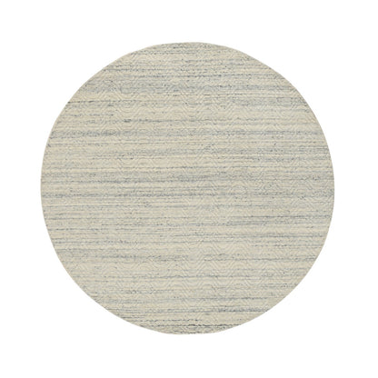5'10"X5'10" Beige Modern Design Hand Loomed Wool Round Rug