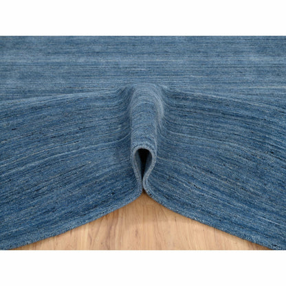 6'X9' Denim Blue Pure Wool Hand Loomed Modern Design Oriental Rug