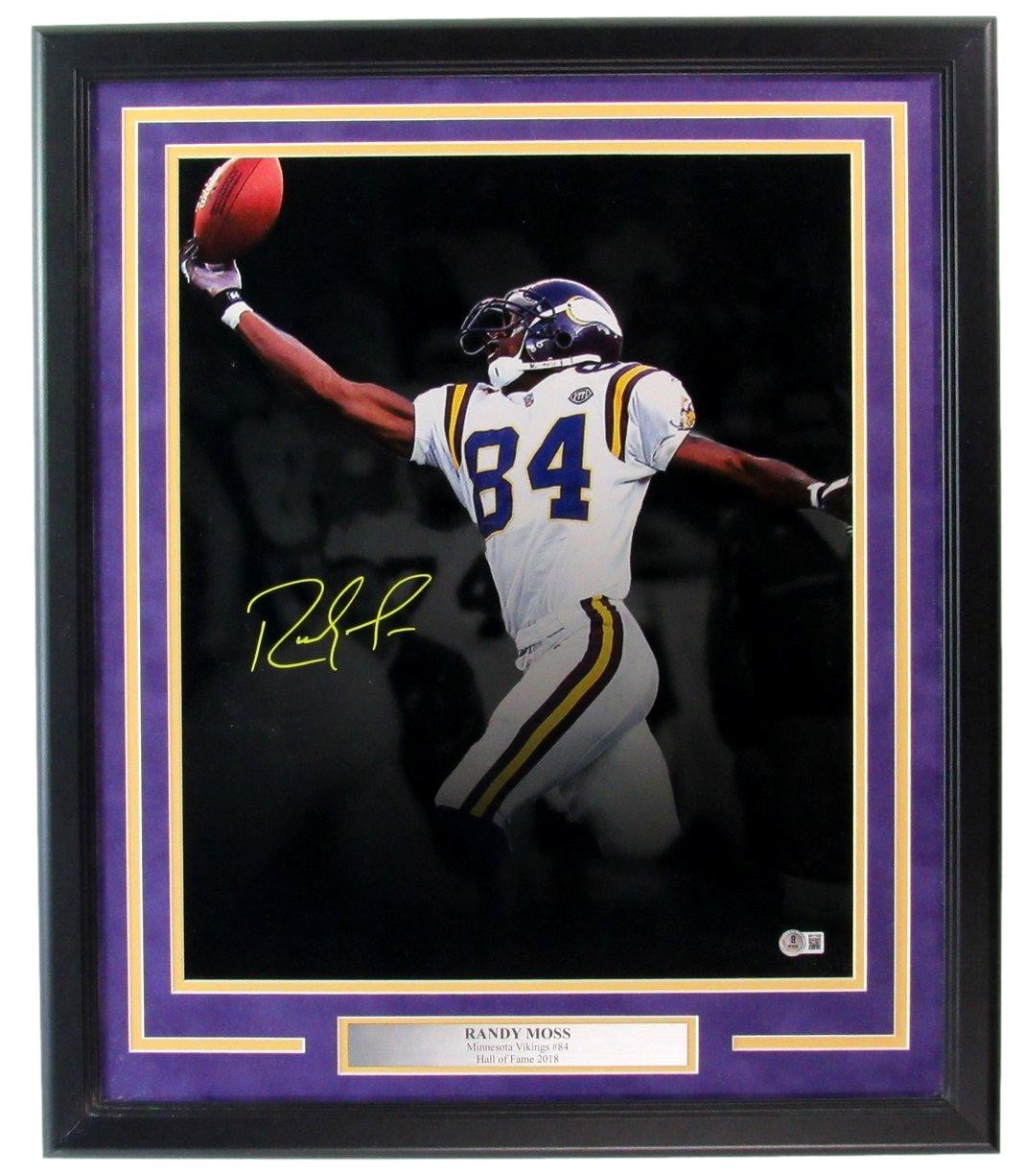 Randy Moss Hof Signed/Autographed Vikings 16X20 Photo Framed Itp Beckett 200962