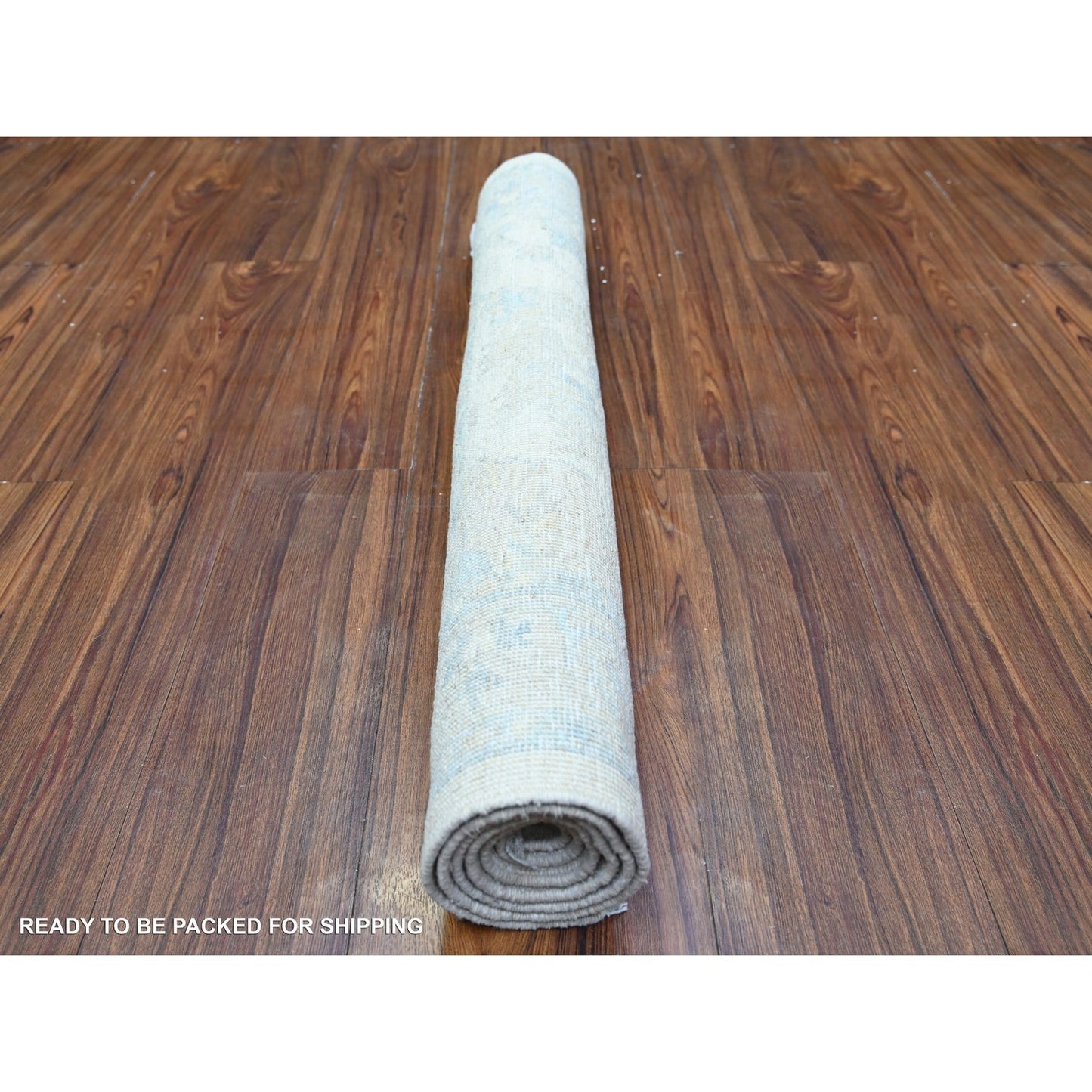 3'1"X5' Night White Wool Hand Knotted White Wash Peshawar Oriental Rug