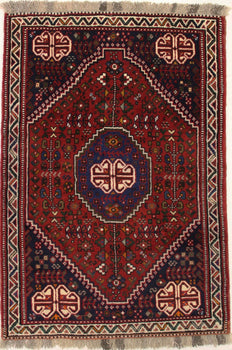 Hand-Knotted Vintage Tribal Wool Area Rug Small