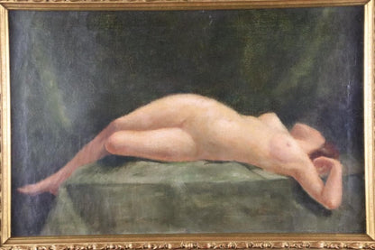 Tienne Kirevsky Reclining Nude Original Oil Painting C.1900 / Harbin Exhibit