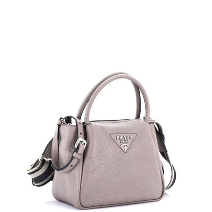 Prada Flou Zipped Top Handle Bag Vitello Daino Small