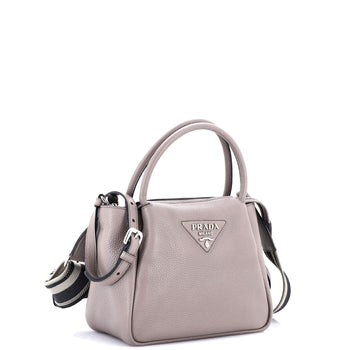 Prada Flou Zipped Top Handle Bag Vitello Daino Small