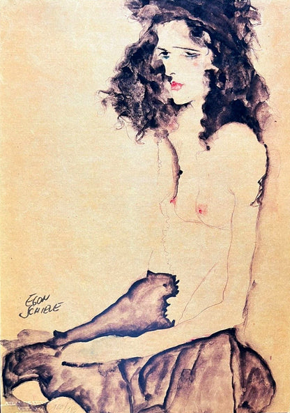 Egon Schiele Lithograph From An Painting Coa Signed In Pen Numbered