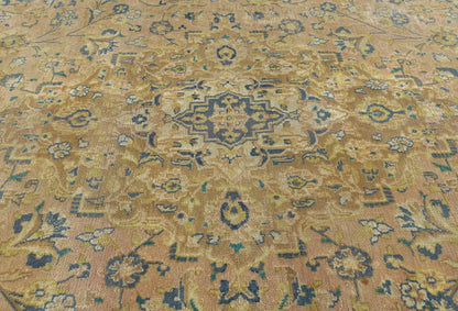 Hand-Knotted Distressed Vintage 9X12 Ft